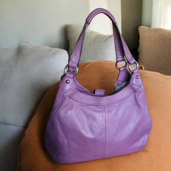 NWOT COACH F17092 Madison Lynn Pleated Soho Carryall Tote Vibrant Purple - Picture 4 of 17